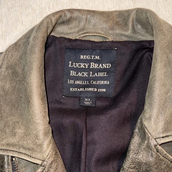 Lucky Brand Men's Dark Brown Leather Jacket